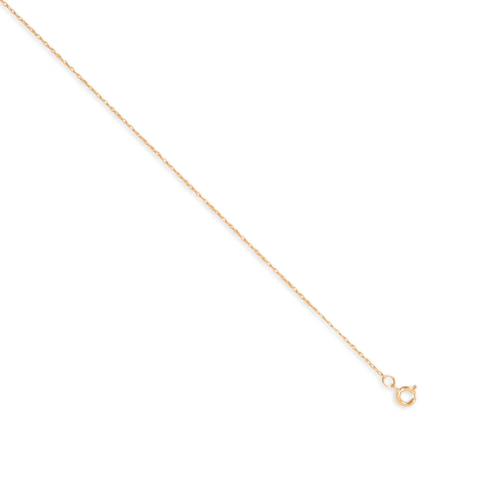 Rope Chain Necklace 14K Yellow Gold Spring Ring USA 0.67mm