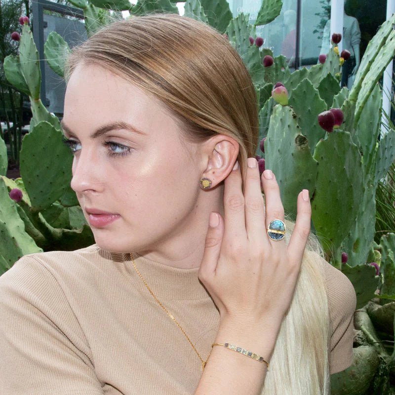14 Karat Gold Plated Bead Earrings