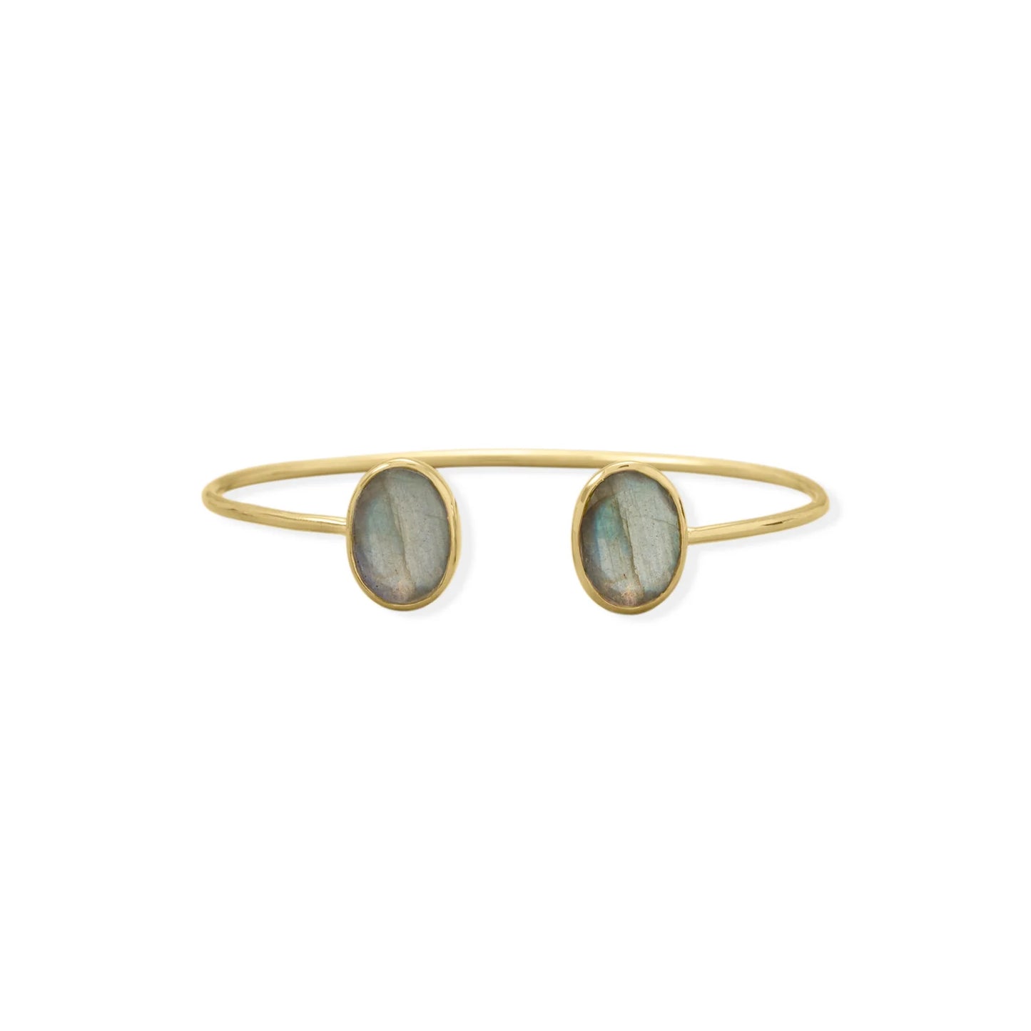 Gold Plated Labradorite Cuff Bracelet - 14K