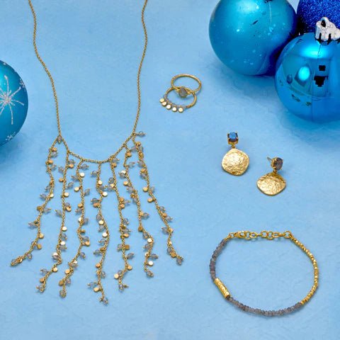 14K Gold Plated Sterling Silver Pear Faceted Labradorite Ring, 7mm x 5.5mm Gemstone, Size 6-9