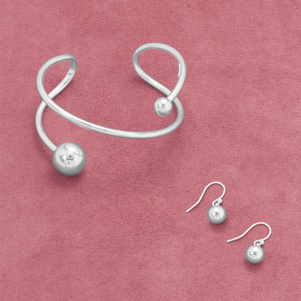 Sculptured Cuff Bracelet - Sterling Silver Hollow Tubing Italian Made