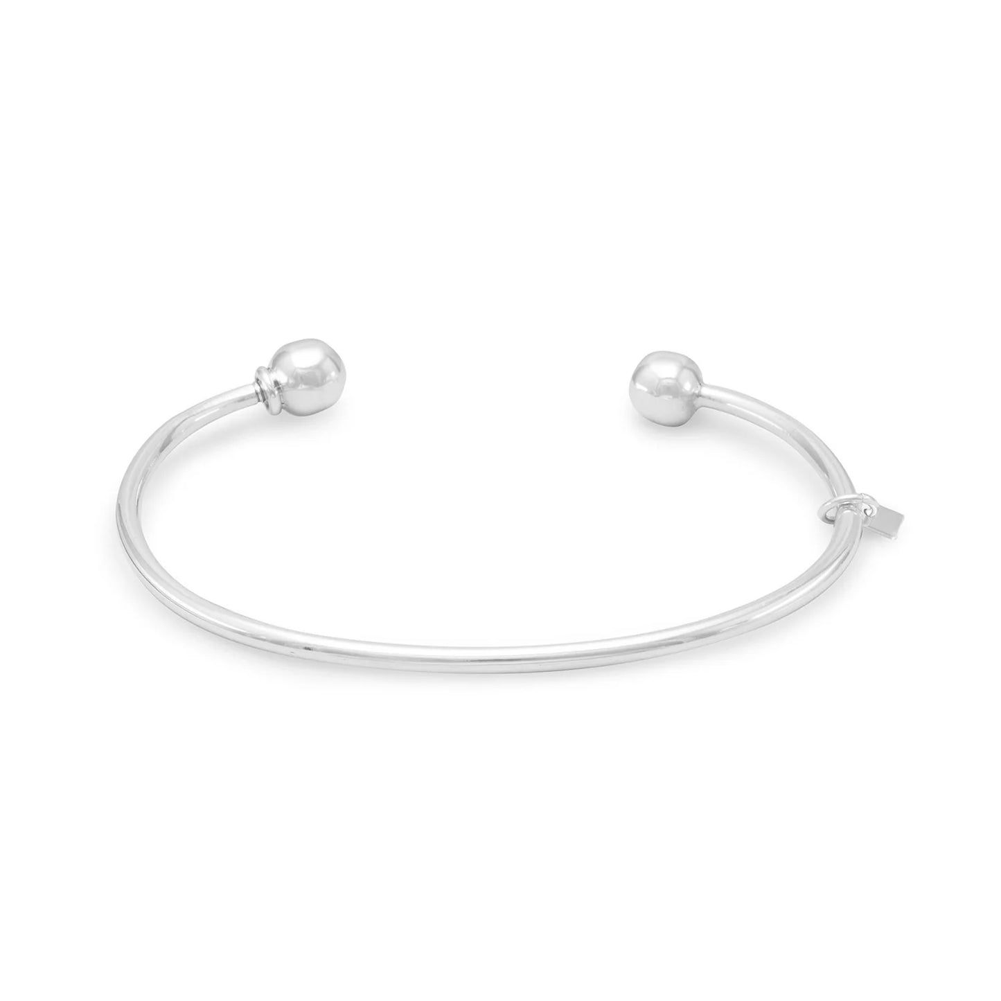 Charm Cuff Bracelet - Sterling Silver Ball End Design