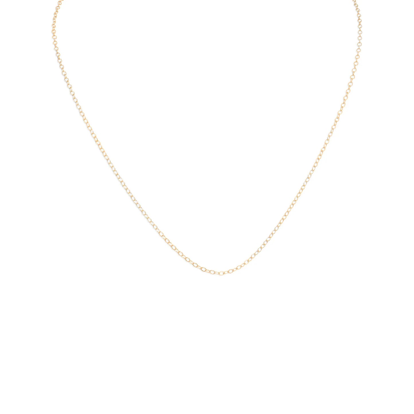 14/20 Gold Filled Cable Chain Necklace with Extension, 13 Inch + 1 Inch, Spring Ring Closure