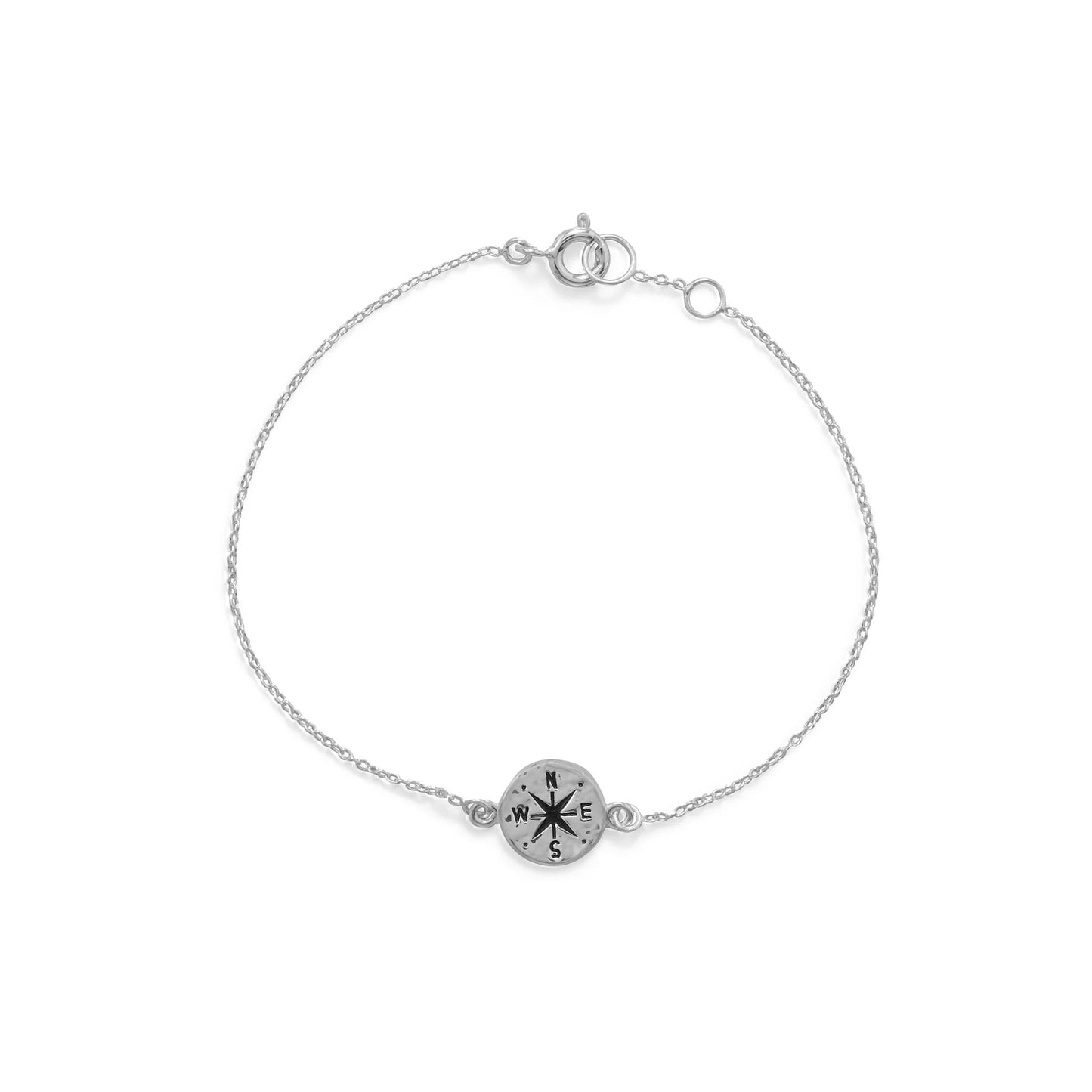 7"+.5 Hammered Compass Bracelet