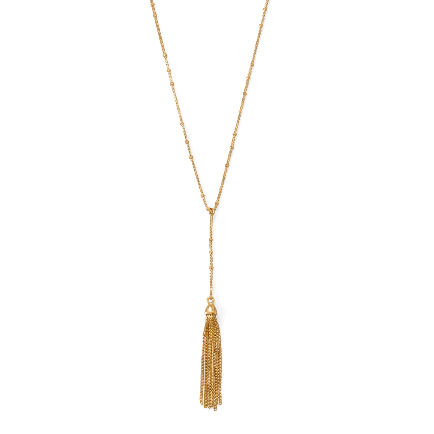 18"+2 14 Karat Gold Plated Tassel Necklace