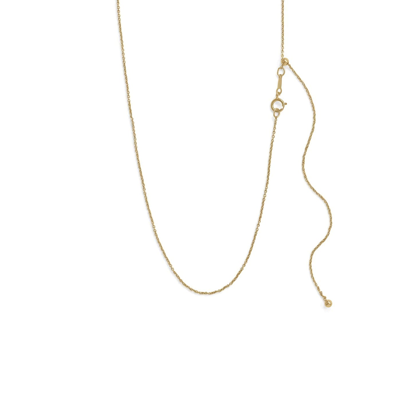 Adjustable Cable Chain 14/20 Gold Filled 1.2mm Up To 22 Inch Slide Bead