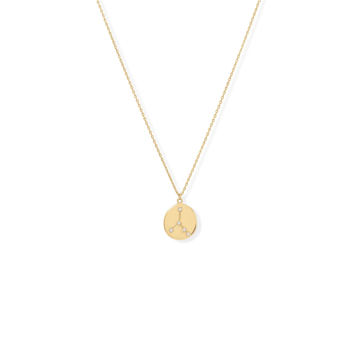 Cancer Zodiac Necklace - 14K Gold Plated Sterling Silver Constellation