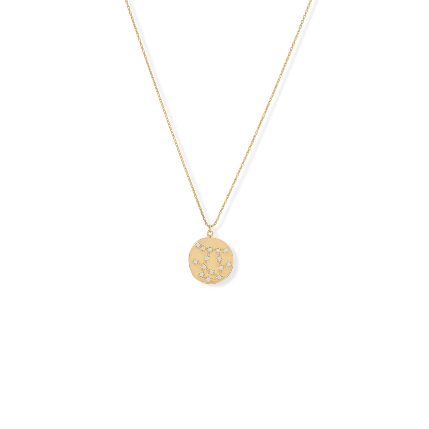 Zodiac Constellation Gemini Necklace, 16 Inch Chain with 2 Inch Extender, Cosmic Design