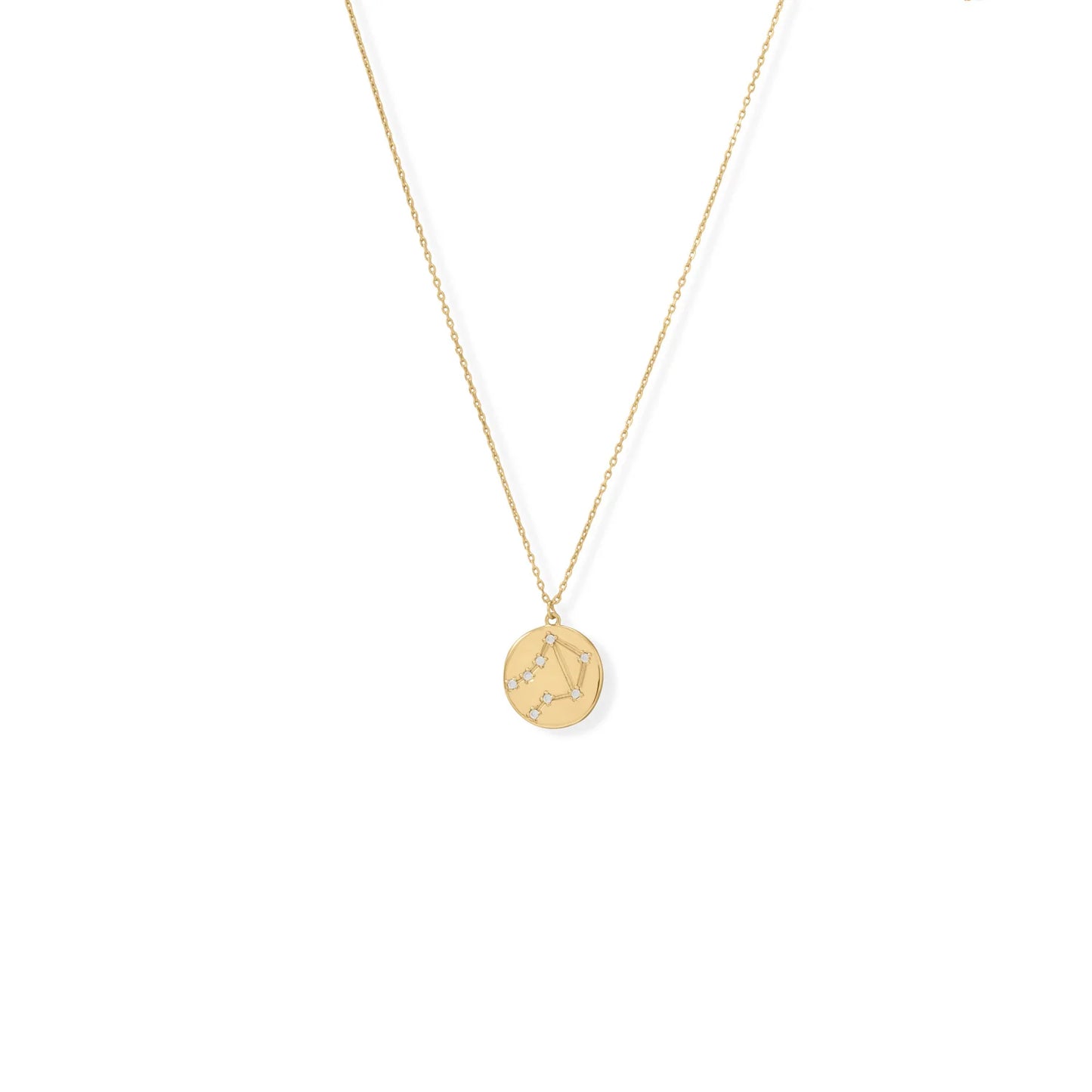 Libra Zodiac Necklace - 14K Gold Plated Sterling Silver Constellation Pendant