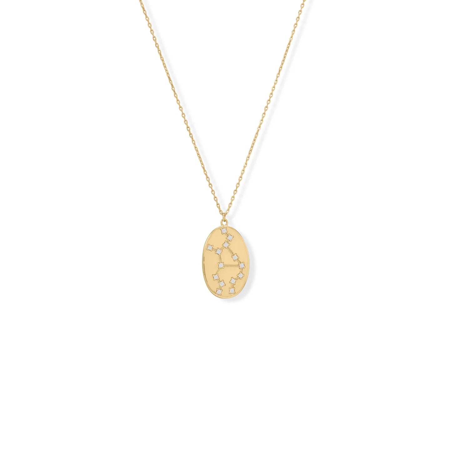 Virgo Zodiac Necklace - 14K Gold Plated Sterling Silver Constellation Pendant