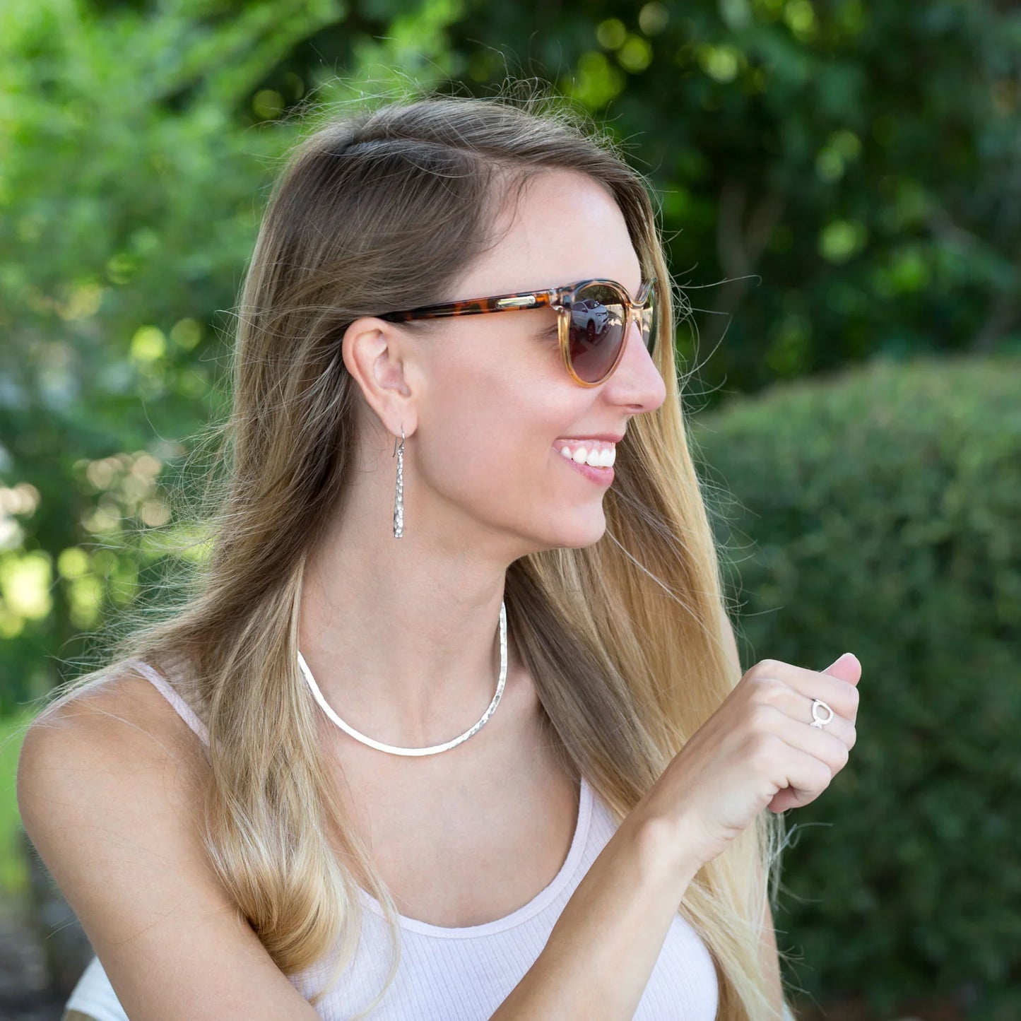 Sterling Silver Hammered Open Back Collar Necklace, 3mm, Classic Handmade Mexican Design