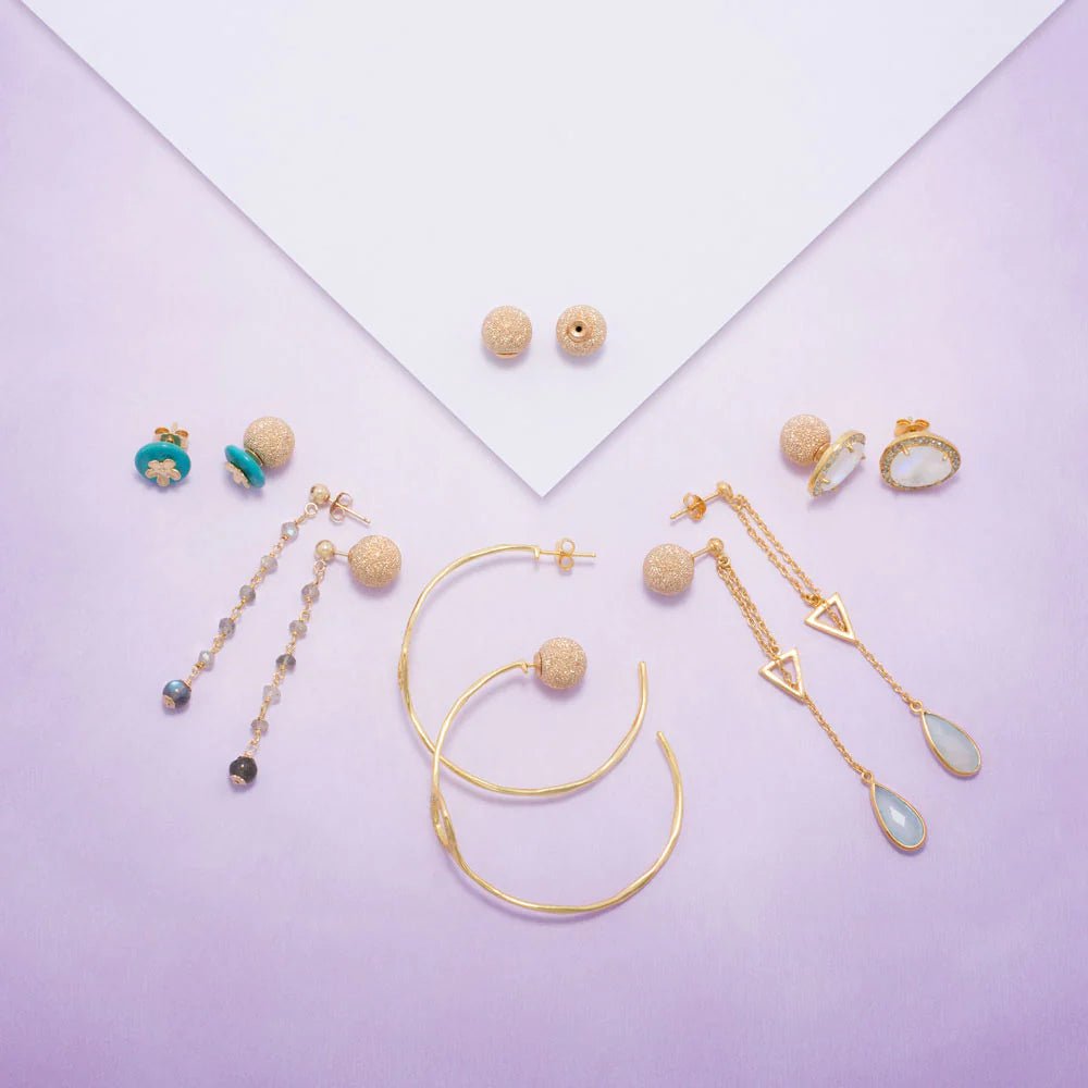 14 Karat Gold Plated Chalcedony Earrings