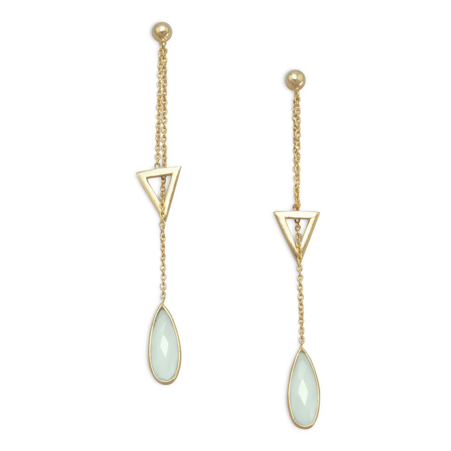 14 Karat Gold Plated Chalcedony Earrings