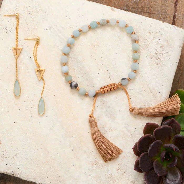 14 Karat Gold Plated Chalcedony Earrings