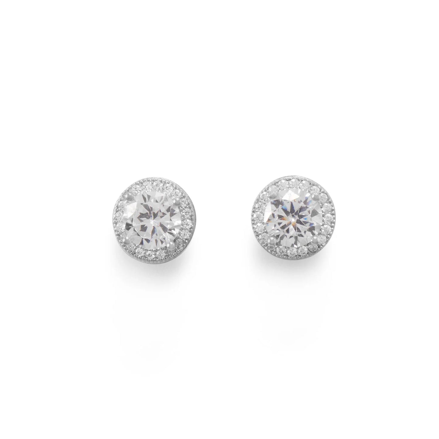 Rhodium Plated CZ Studs