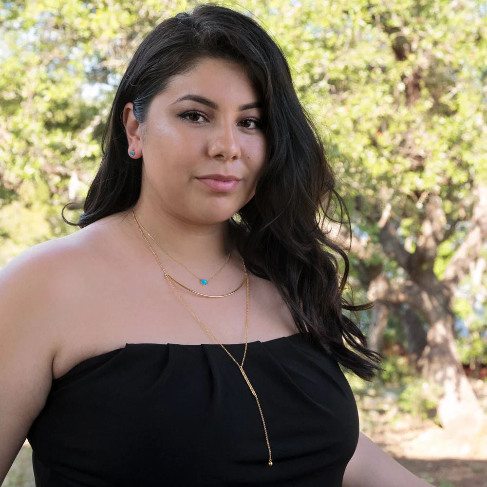 14K Gold Plated Sterling Silver Blue Opal Stud Earrings, 4.5mm Bezel Set, Synthetic Circle Flat Design