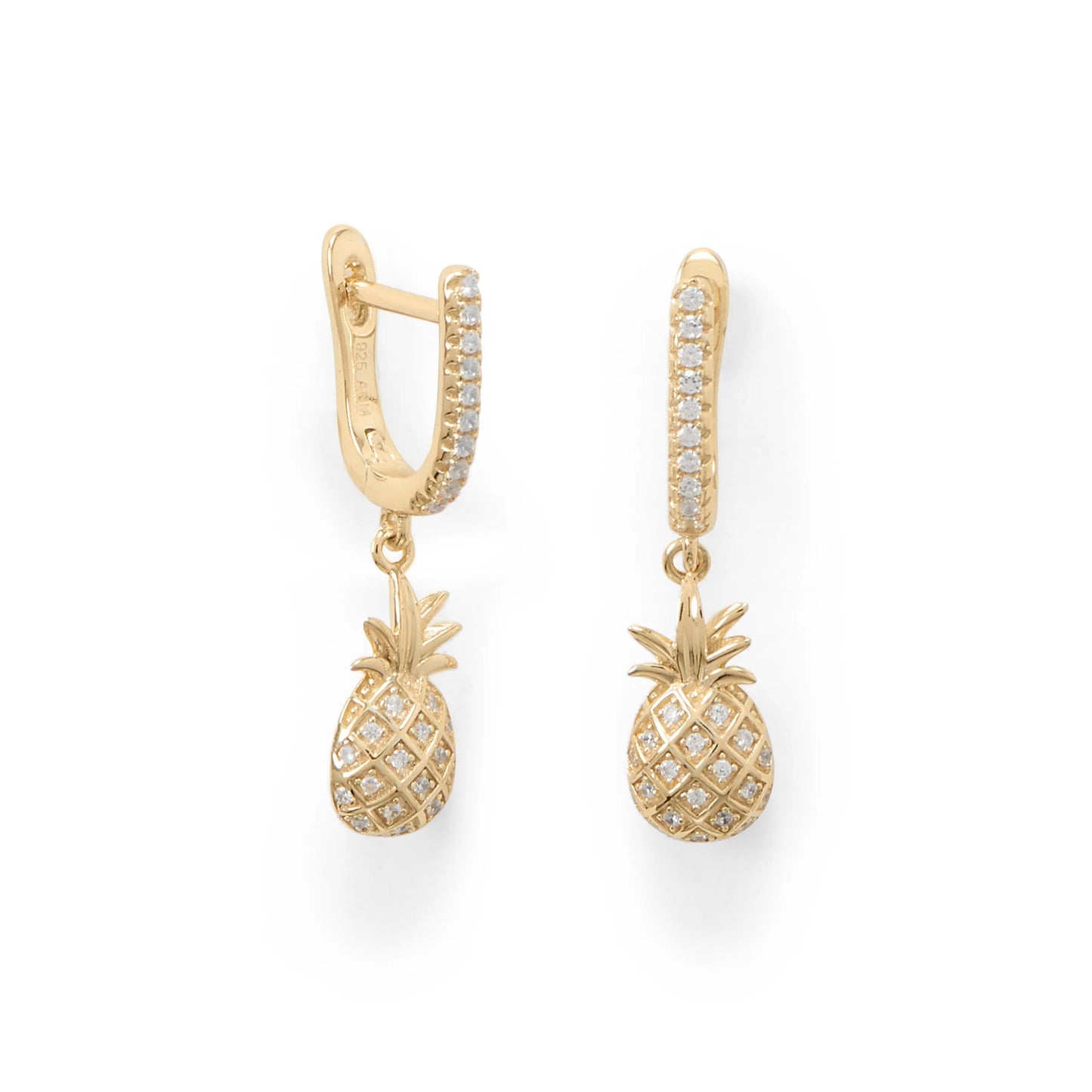 Gold Plated Pineapple Earrings