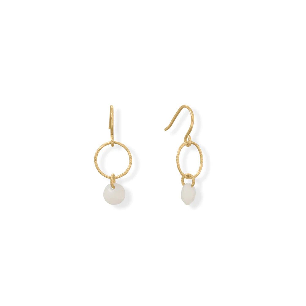 Rainbow Moonstone Charm Earrings