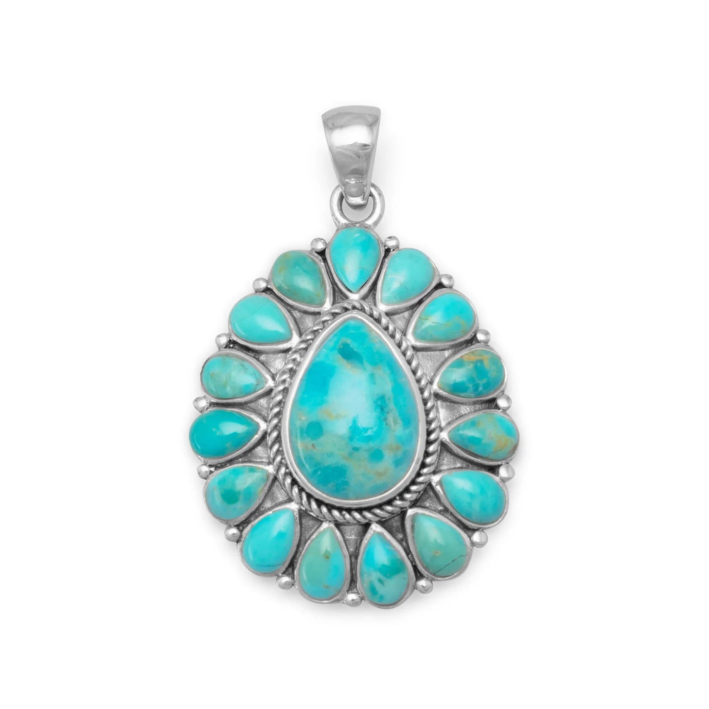 Oxidized Reconstituted Turquoise Pendant