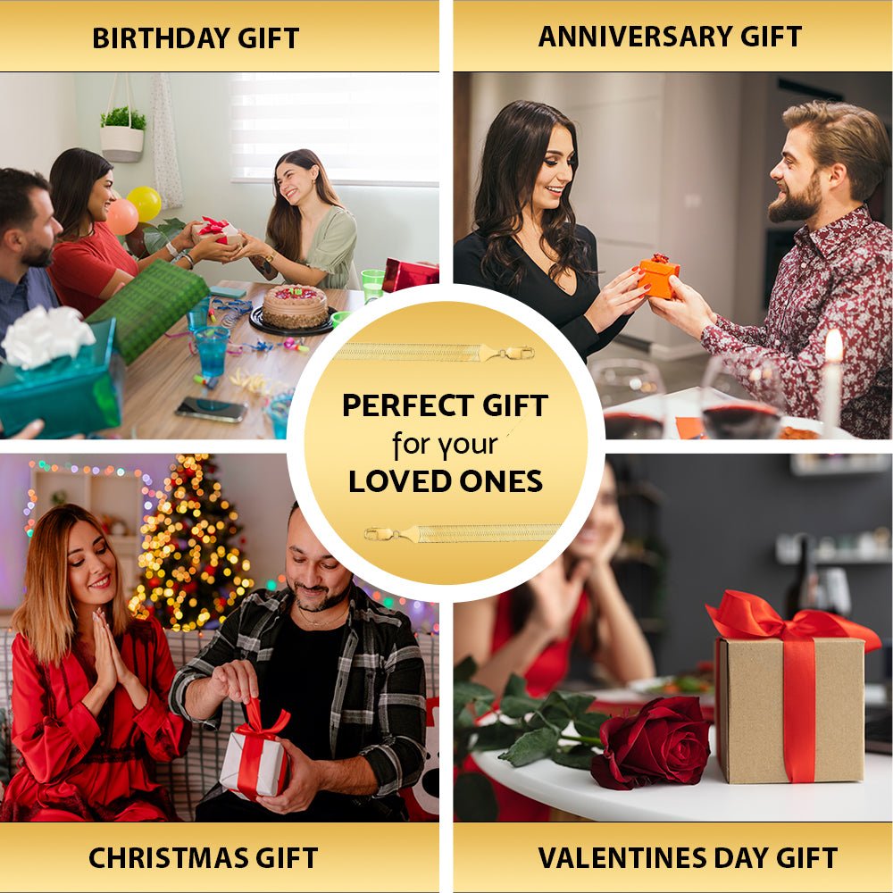 14K Gold Plated 925 Sterling Silver Herringbone Necklace, Gold Dipped Herringbone Chain Necklace for Women and Men, Flexible Flat Snake Chain Necklace with Lobster Claw Closure (3mm 18")