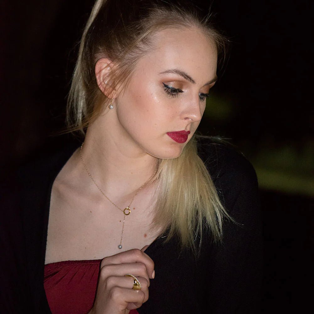 14 Karat Gold Cultured Freshwater Pearl French Wire Earrings, 6-6.5mm Pearl, 19mm Length, Gift Box Included