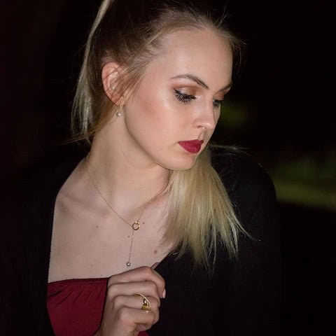 14 Karat Gold Y-Shaped Lariat Necklace with Cultured Freshwater Pearl, 18 Inch Chain, 6mm Pearl, Yellow Gold