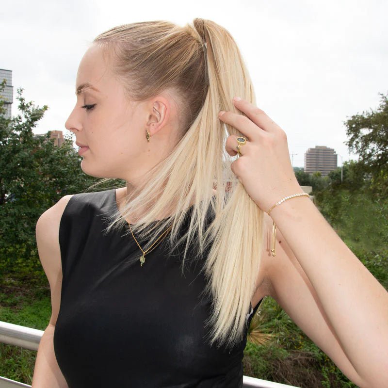 Adjustable 14K Gold Plated Sterling Silver CZ Bracelet, Box Chain Style, 9 Inch Length with Stopper Bead, 3mm Cubic Zirconia