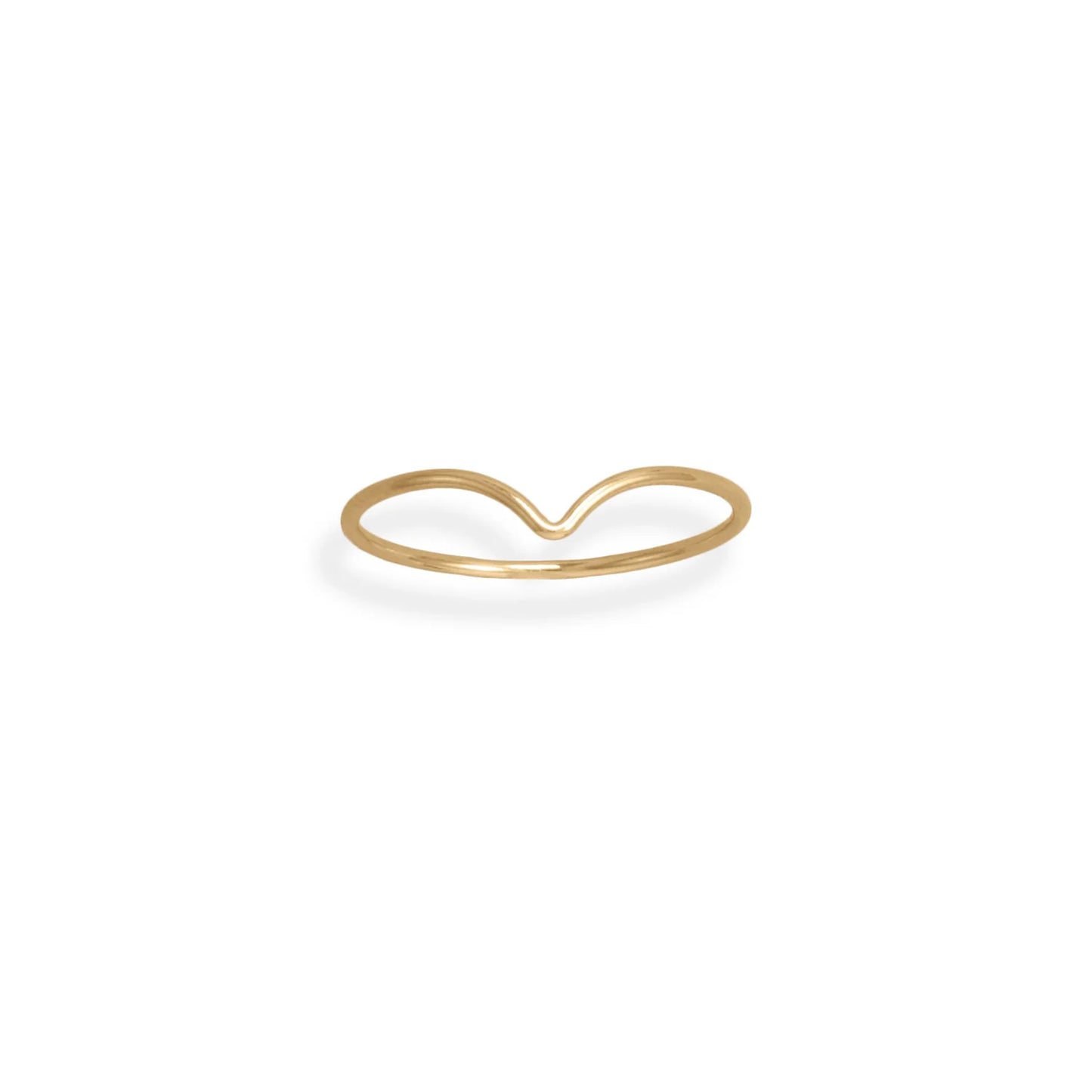 14/20 Gold Filled Minimalist V Design Ring, 1mm Band Width, Sizes 5-8