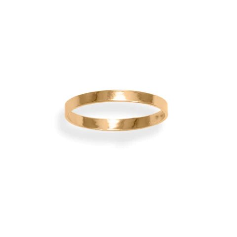 14/20 Gold Filled Flat Band Ring, Classic Style, 2.25mm Wide, Sizes 5-10