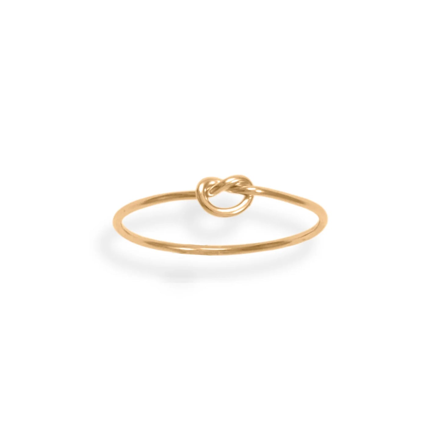 14/20 Gold Filled Love Knot Ring, Thin 1mm Band, Eternal Love Symbol, Sizes 5-9