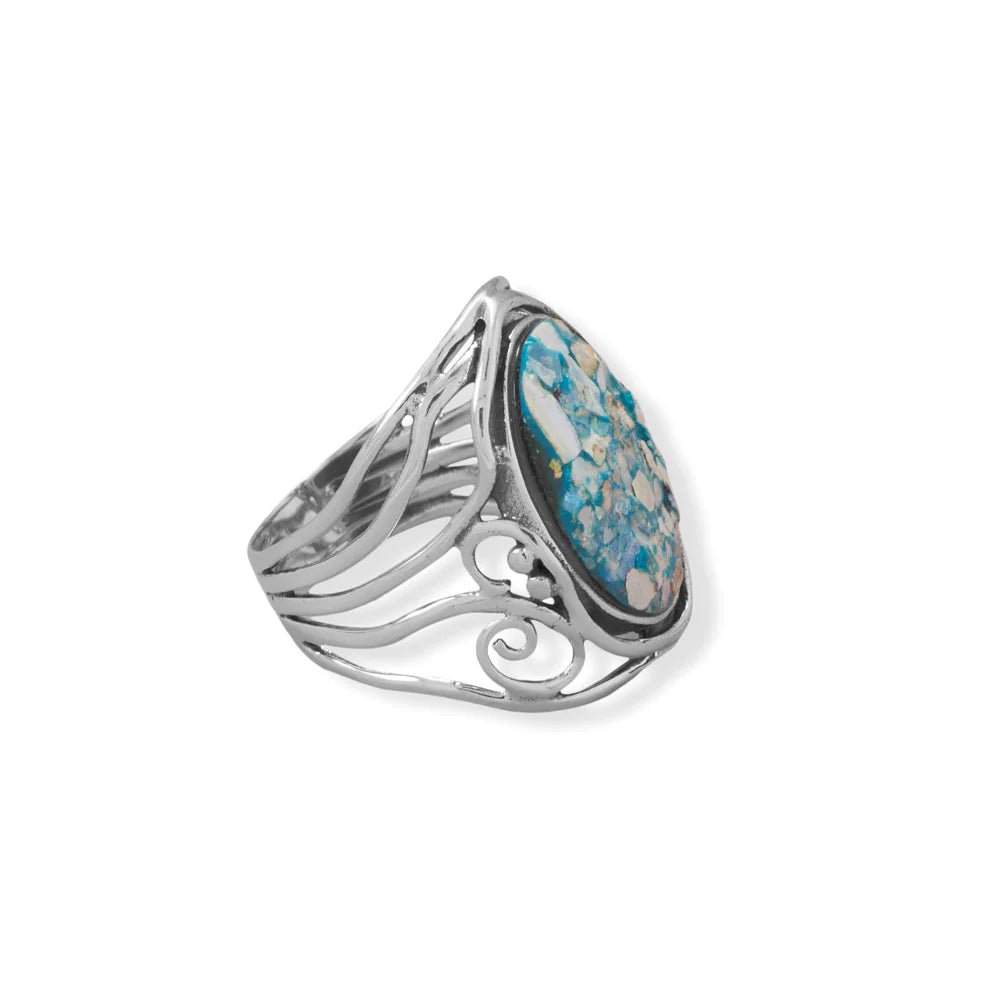 Oxidized Roman Glass Ring