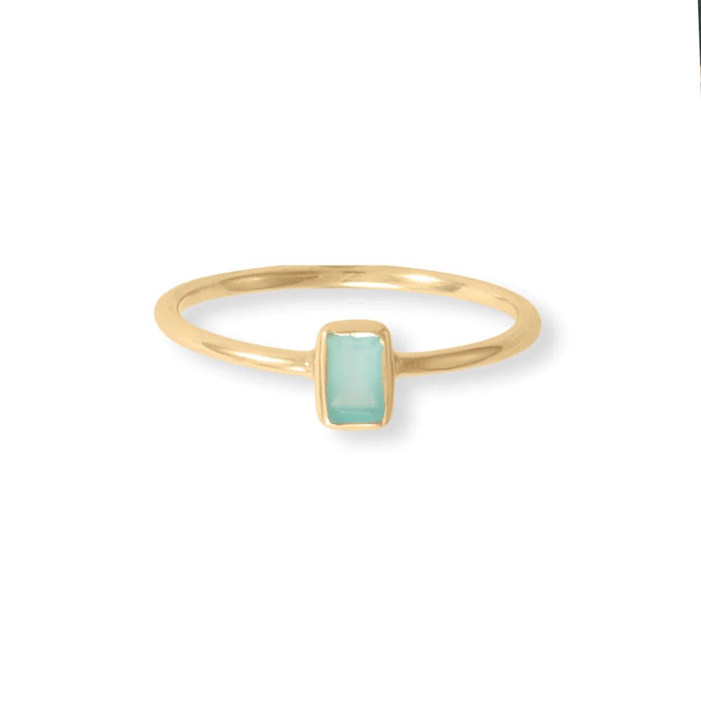 14K Gold Plated Sterling Silver Ring Set with Amethyst, Labradorite, Glass Stones, 5 Piece Stack, Sizes 6-9