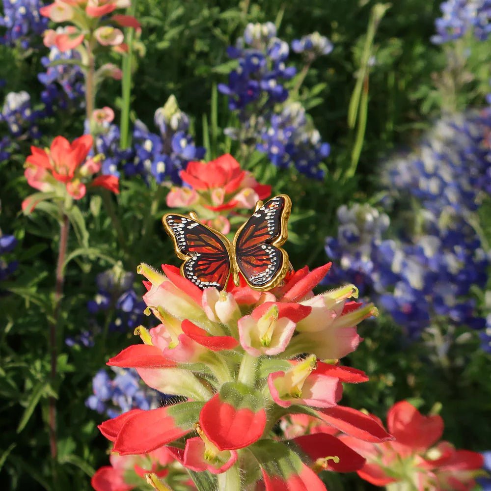 Generic Baltic Amber Monarch Butterfly Ring, 24K Gold Plated Sterling Silver, Adjustable Size 6-9, Handcrafted Genuine Polish Amber Wings