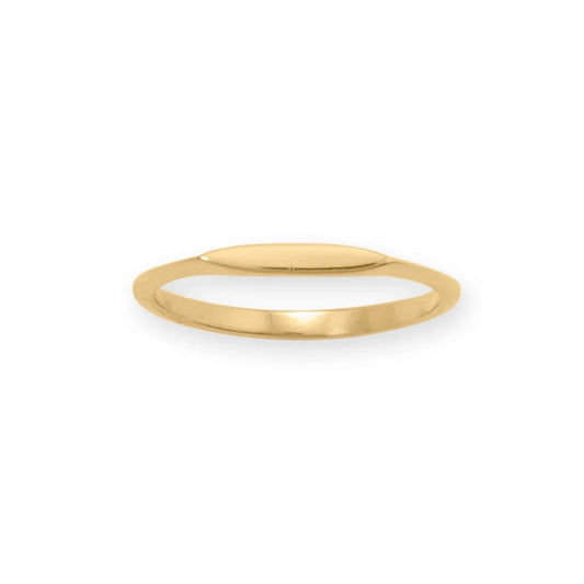 14 Karat Gold Plated Flat Top Ring