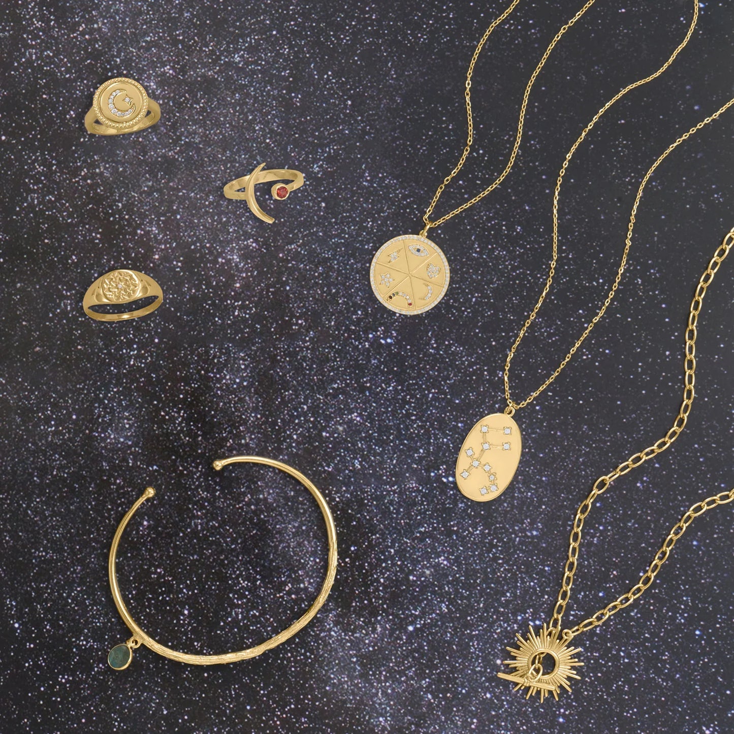 Aquarius Zodiac Constellation Oval Coin Necklace, 16 Inch Chain with 2 Inch Extender, Celestial Astrology Jewelry