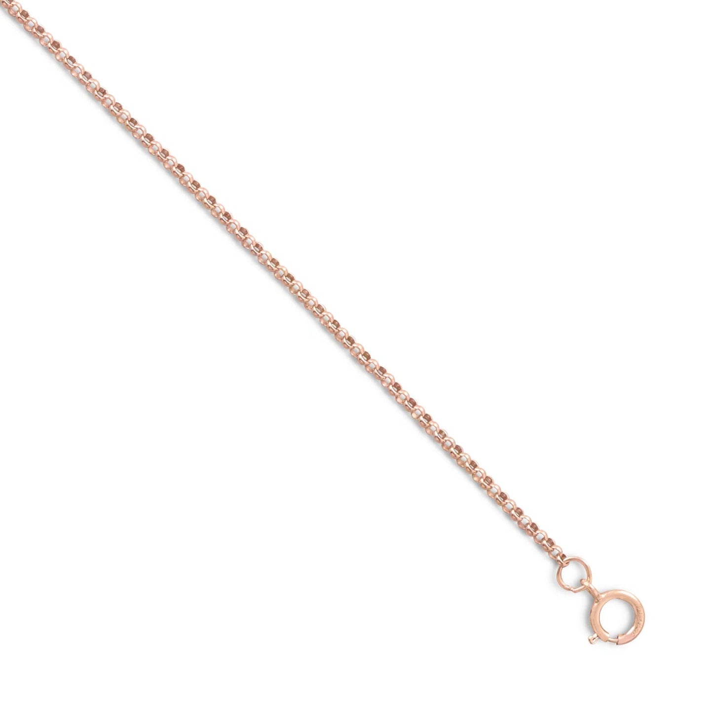 Rolo Chain Necklace 14/20 Pink Rose Gold Filled Spring Ring Clasp 1mm