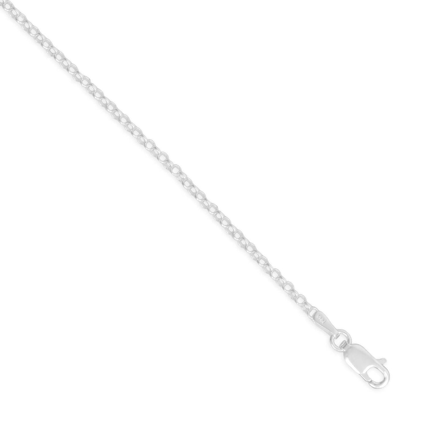 Rolo Chain Necklace 925 Sterling Silver Lobster Clasp Soldered Jump Ring Italy 2mm