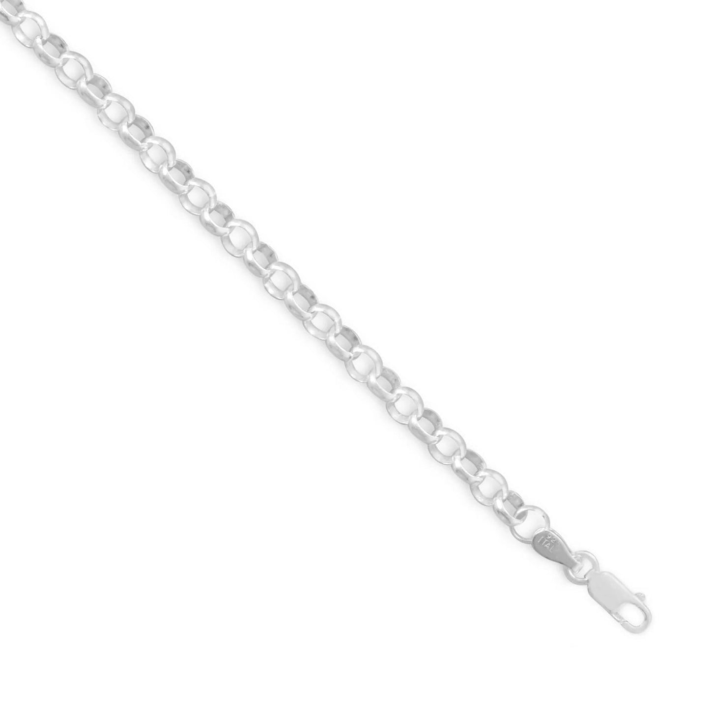 Rolo Chain Necklace 925 Sterling Silver Lobster Clasp Soldered Jump Ring Italy 4mm