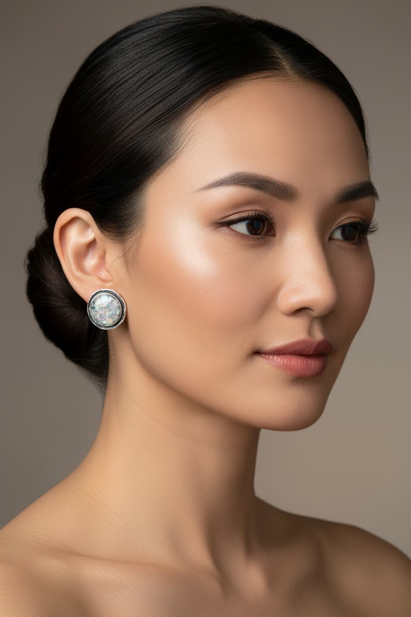 Asian Model Roman Glass Studs