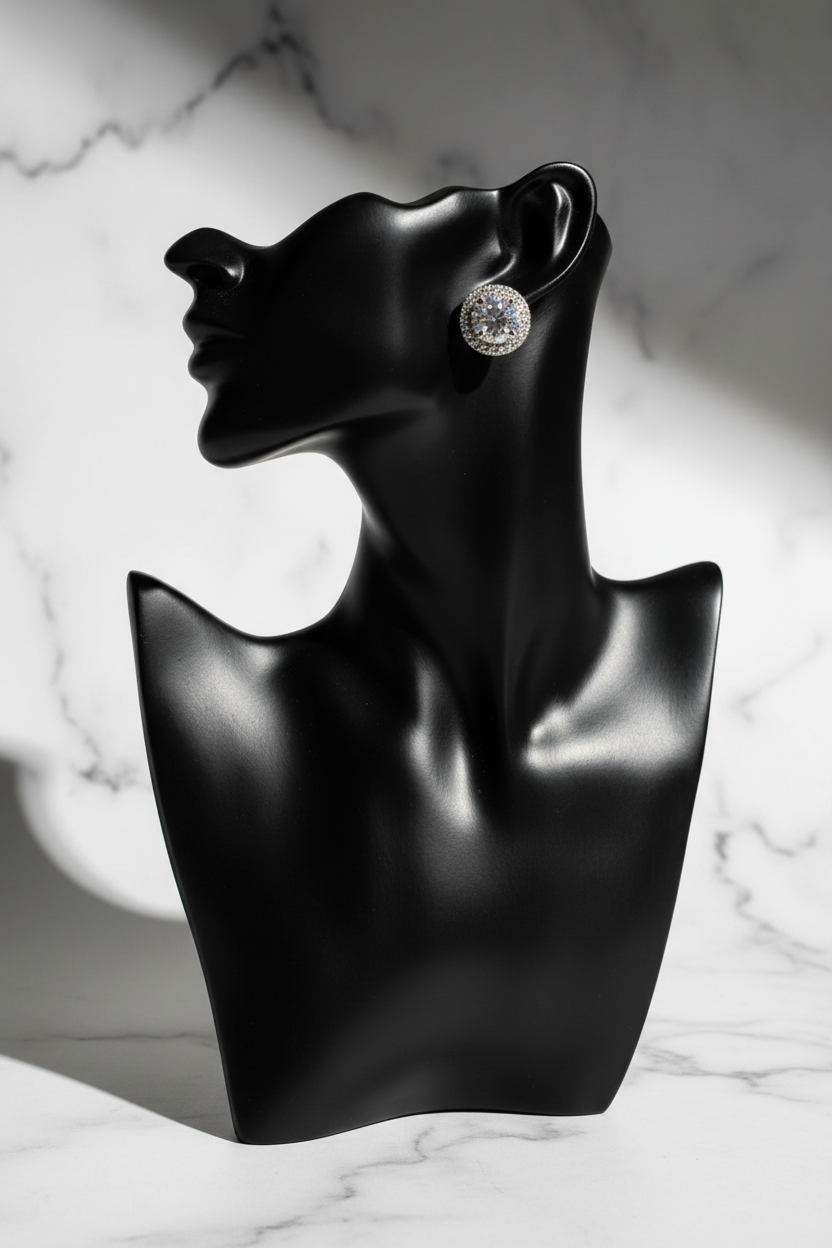 Black Mannequin Halo Earrings