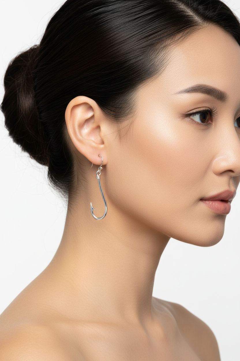 Elegant side profile with correct hook direction