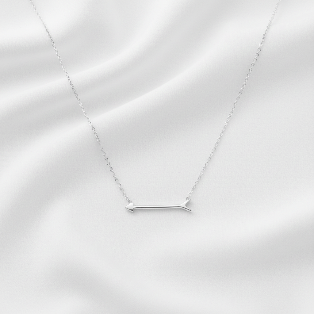 Arrow Necklace 925 Sterling Silver 20mm 16+2 Inch