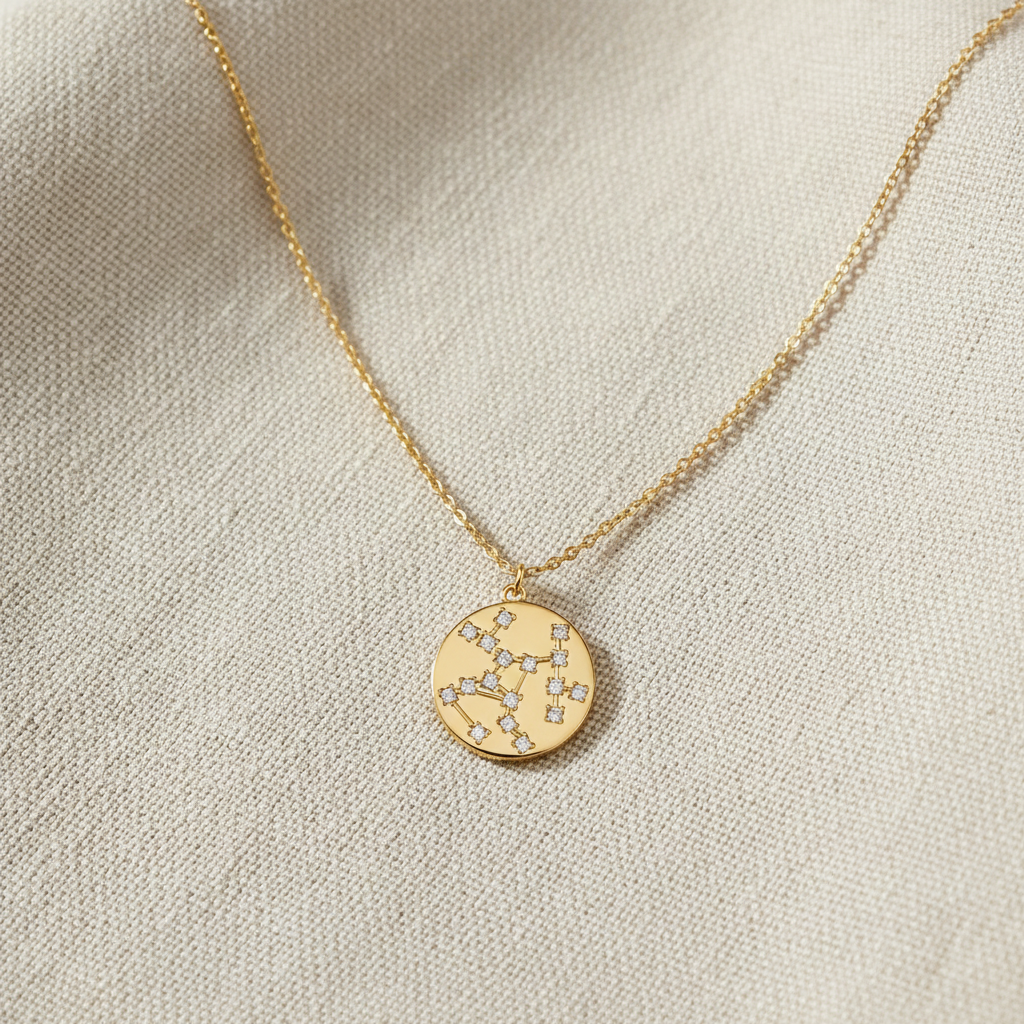 Sagittarius Zodiac Necklace - 14K Gold Plated Sterling Silver Constellation