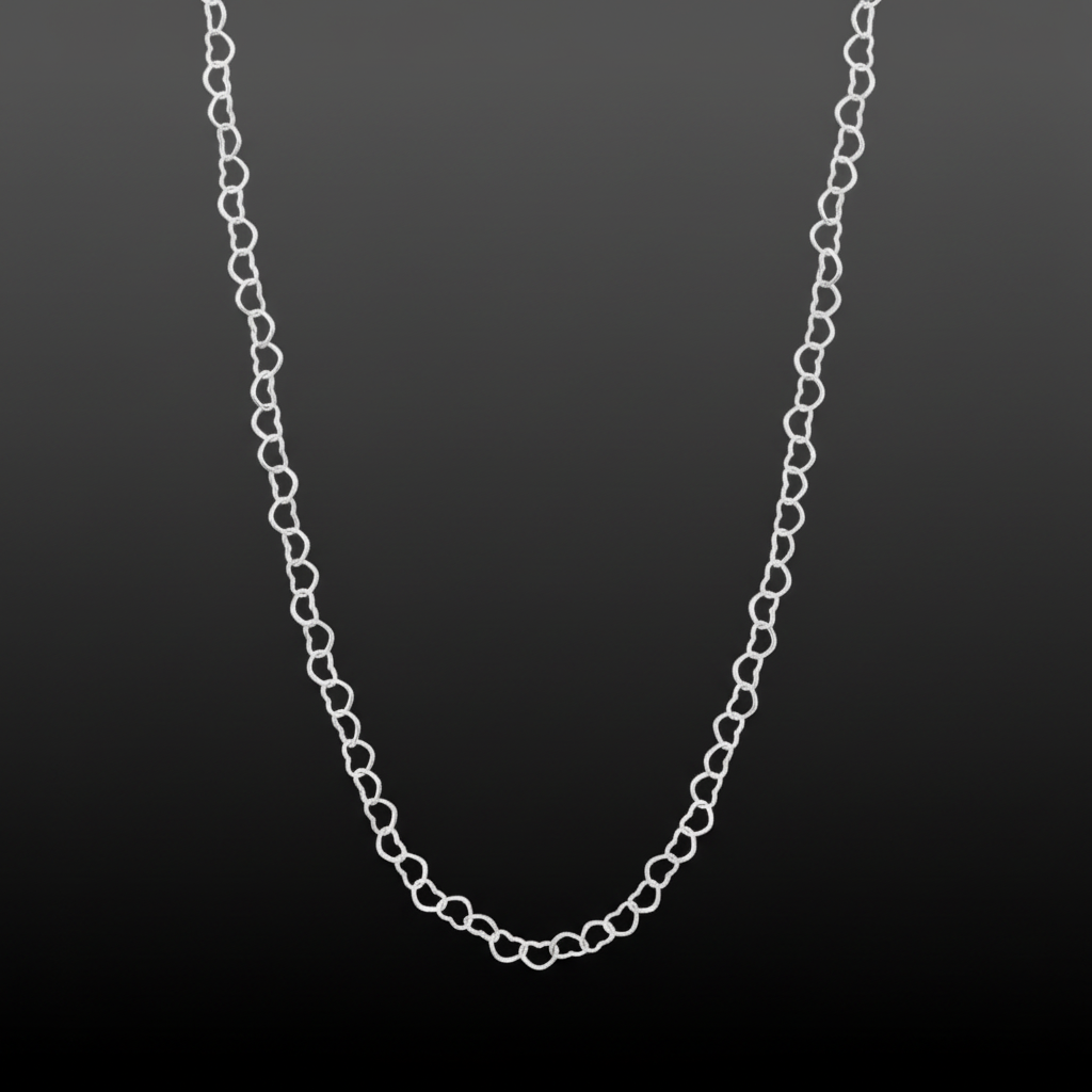 Linked Heart Chain Necklace 925 Sterling Silver 4mm 16/18 Inch Italy
