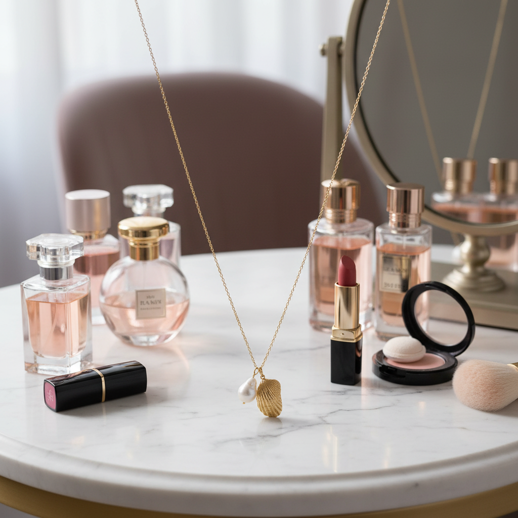 Baroque Pearl Necklace - 14K Gold Plated Sterling Silver Shell Pendant