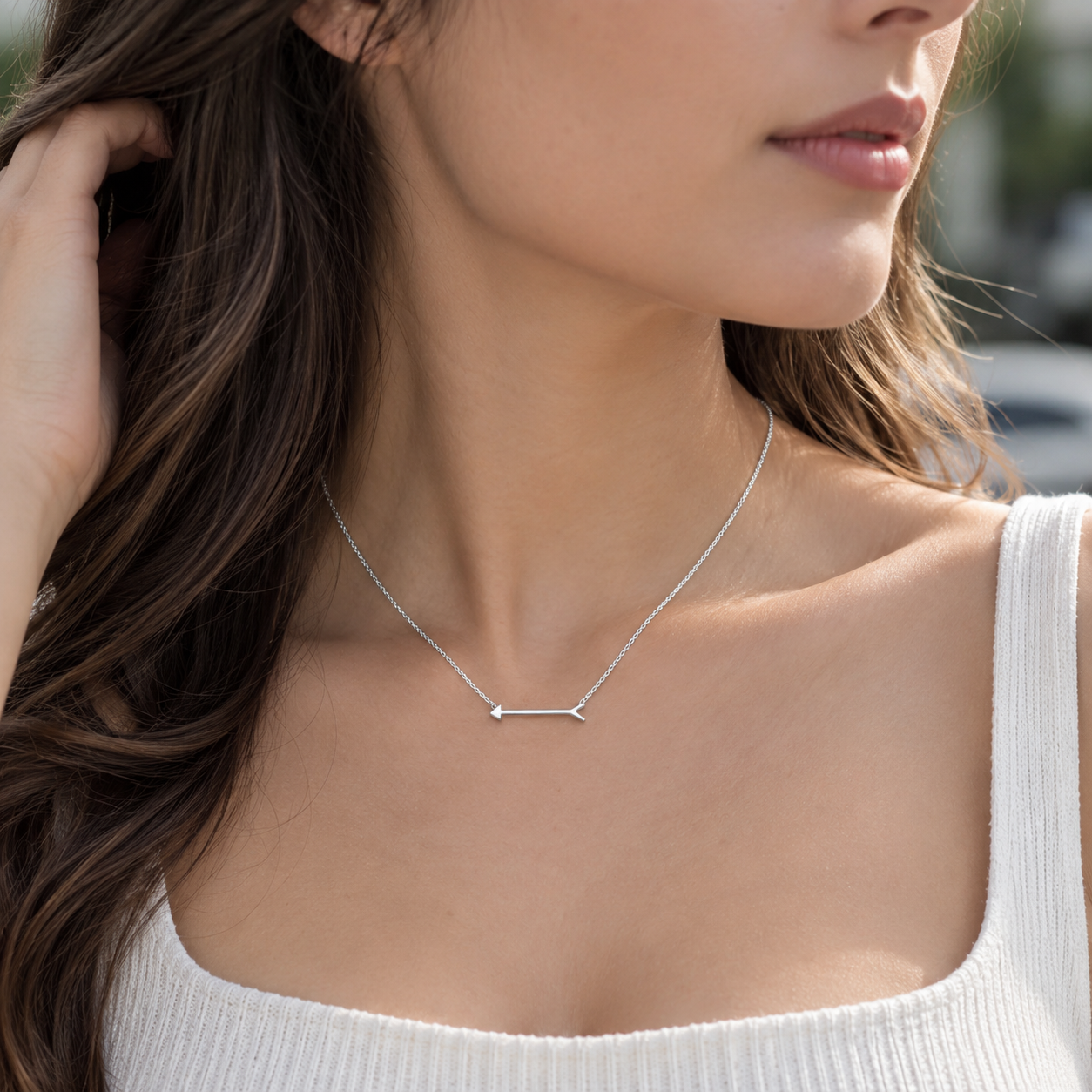 Arrow Necklace 925 Sterling Silver 20mm Lobster Clasp 16+2in