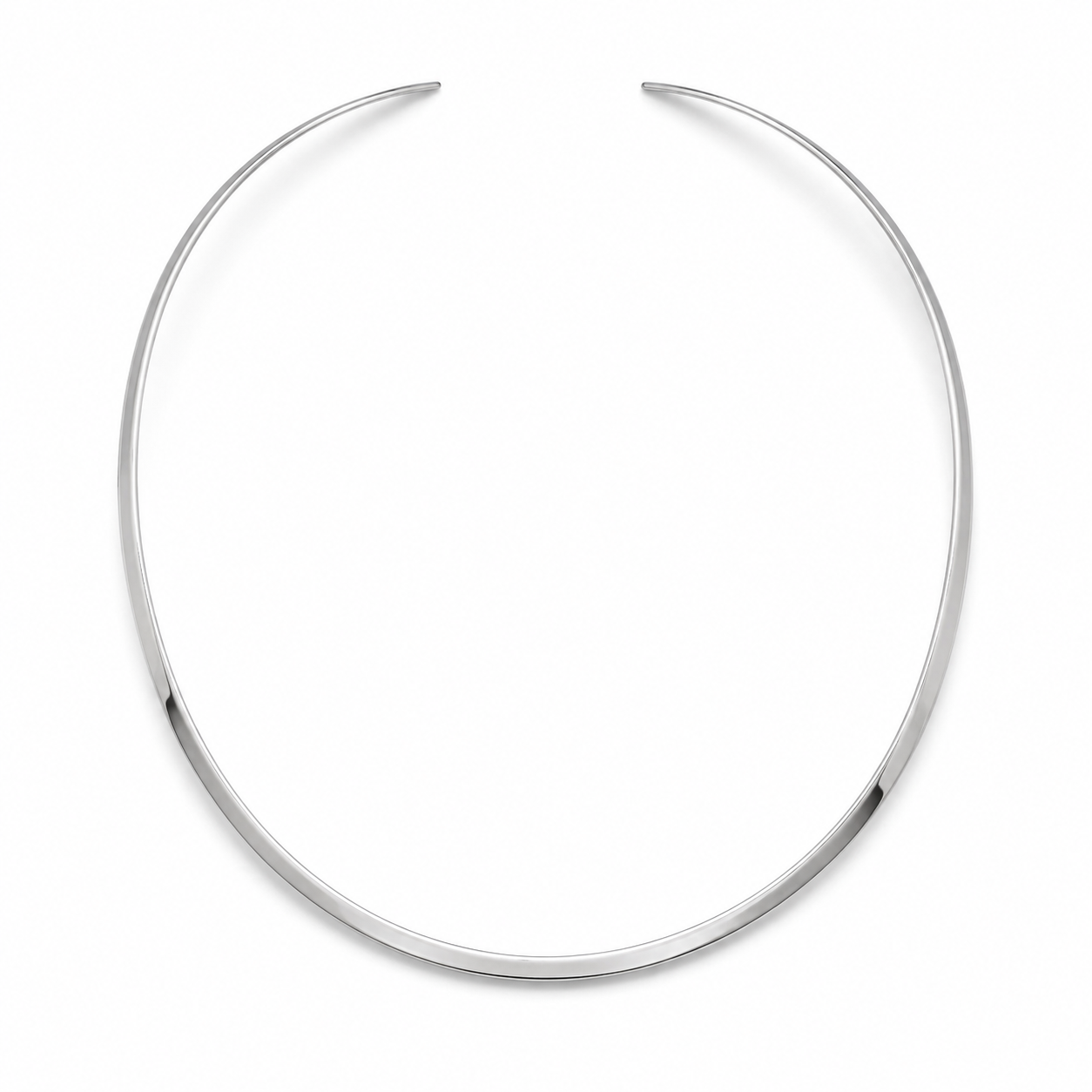 Polished Open Back Collar Necklace 925 Sterling Silver 3.5mm Handmade Mexico