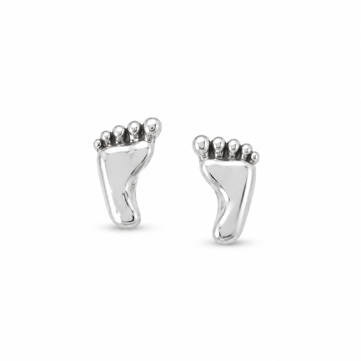Left Right Feet Stud Earrings 925 Sterling Silver 9.2mm Made in USA