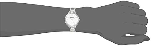 Anne Klein Women's Japanese Quartz Dress Watch with Brass Strap, Silver, 14 (Model: AK/3619SVSV)