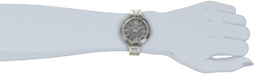 Anne Klein AK Women's 10/9653GMGY Grey Marbleized Resin Bangle Silver-Tone Watch